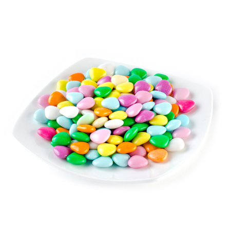 Драже шоколадные сердечки в разноцветной сахарной глазури 1,5 кг