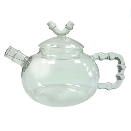 Заварочный чайник из жаропрочного стекла "Бамбук" с пружинкой-фильтром в носике, 600 мл, дно d90 мм