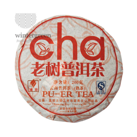 Чай китайский элитный шу пуэр "Лао Шу Ча" Фабрика Куньмин Гуи Компани сбор 2008 г.185-200 г (блин)