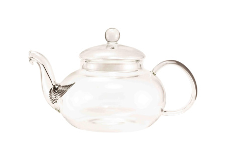 Заварочный чайник из жаропрочного стекла "Астильба" с силиконовым уплотнителем на крышке и пружинкой-фильтром в носике, 800 мл, дно d90 мм